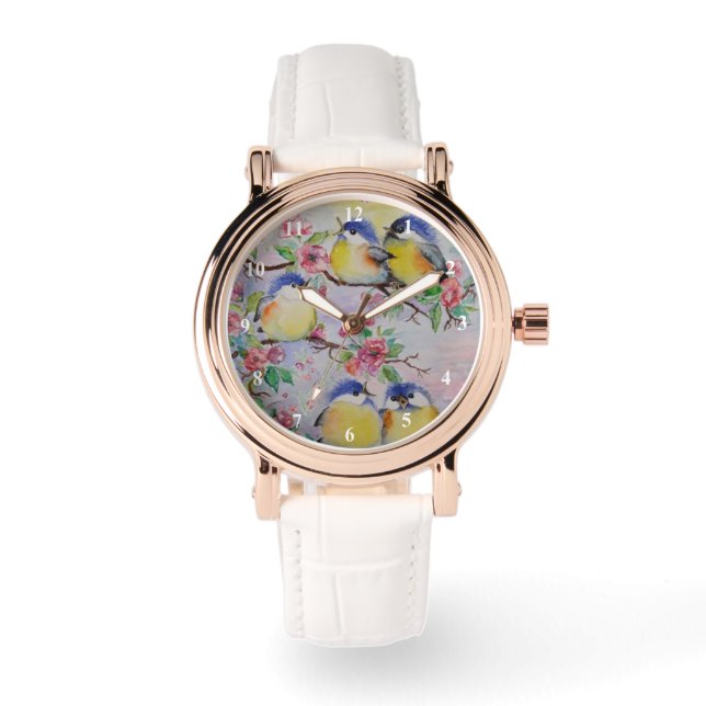 Schöne Vogelbeobachtung Armbanduhr (Vorderseite)