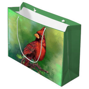 Schöne Vogelmalerei auf dem Nordroten Kardinal Große Geschenktüte