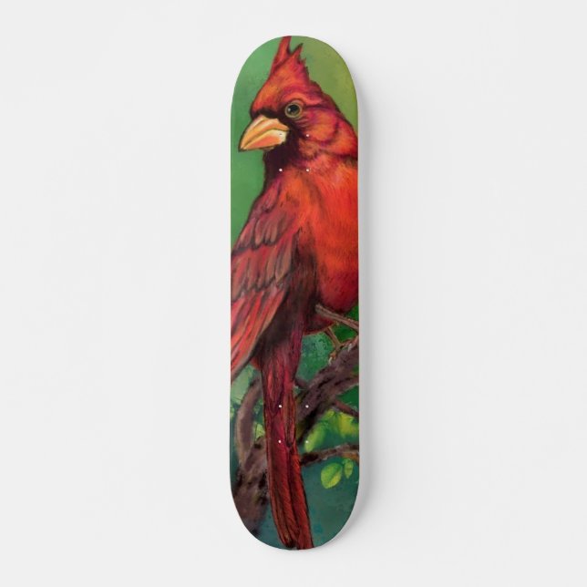 Schöne Vogelmalerei auf dem Nordroten Kardinal - Skateboard (Vorne)