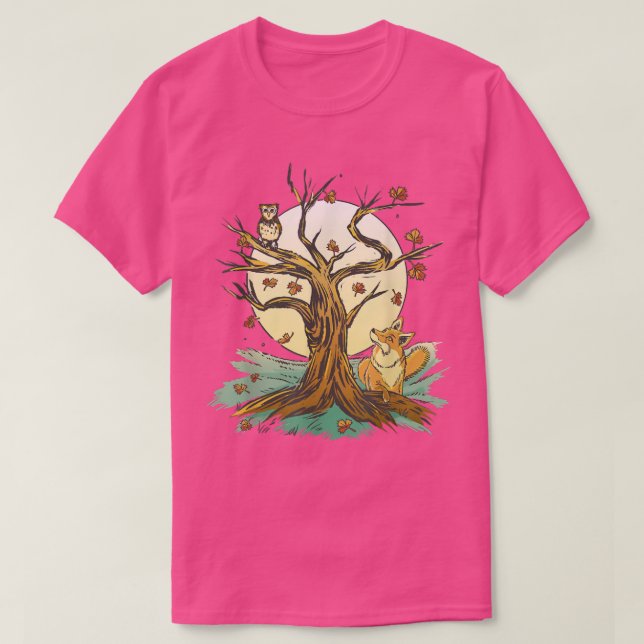Schöne Wälder Kunst im Herbst T-Shirt (Design vorne)