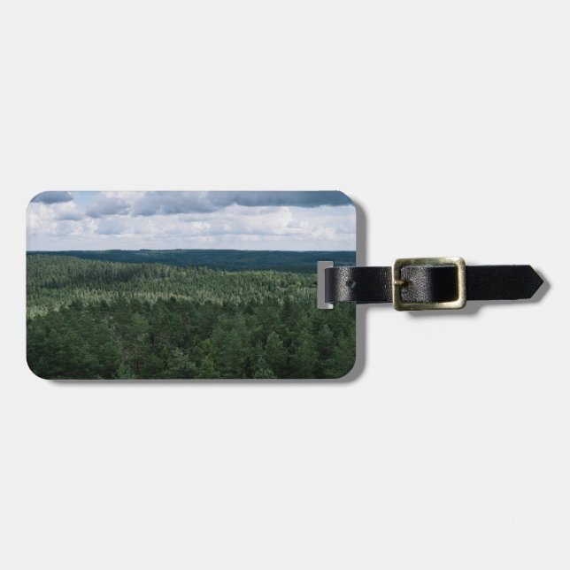Schöne Waldlandschaft Luftbild Mit Text Gepäckanhänger (Vorderseite horizontal)