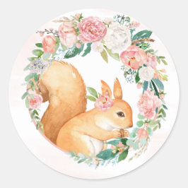 Schöne Waldtiere - Kleines Eichhörnchen Runder Aufkleber
