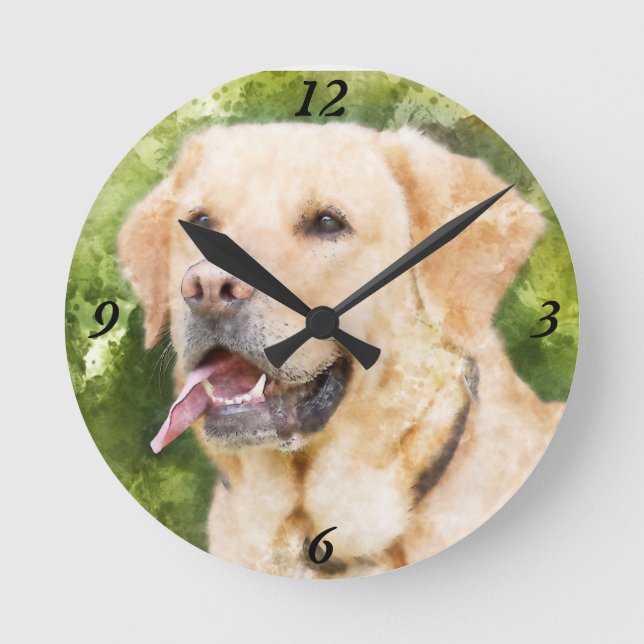 Schöne Wall-Uhr - Labrador Retriever Runde Wanduhr (Vorderseite)