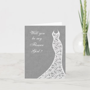 Schöne Wäsche Werden Sie meine Blume Girl Card sei Einladung