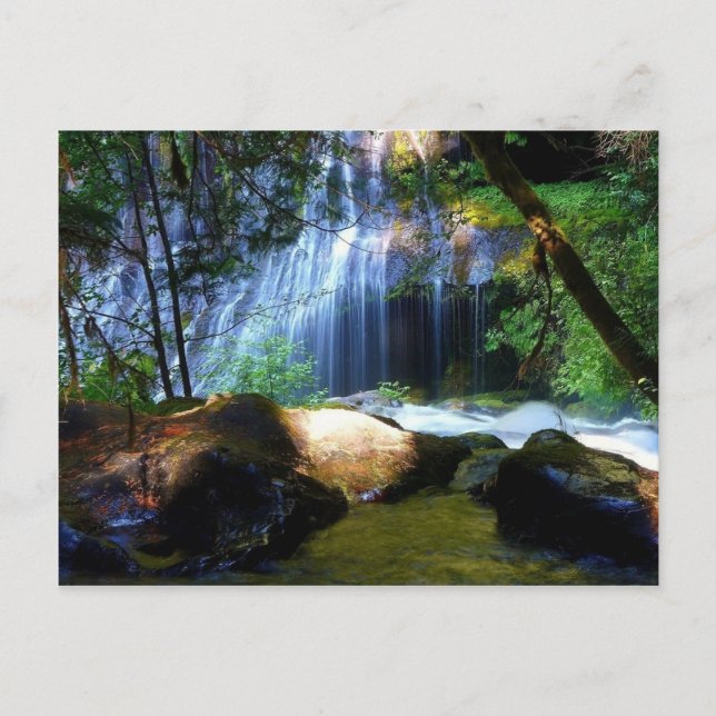 Schöne Wasserfall Dschungel Landschaft Postkarte (Vorderseite)