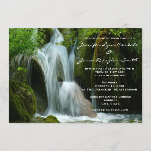 Schöne Wasserfall Natur Hochzeit Einladungen