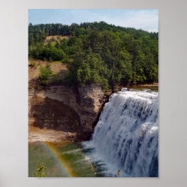 Schöne Wasserfall Regenbogen Natur Fotografie Poster