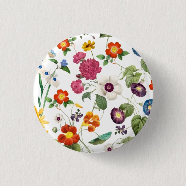 Schöne Wasserfarbe-Botanik Button (Vorderseite)
