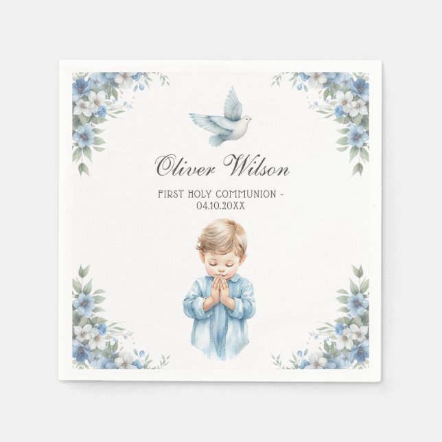 Schöne Wasserfarbe Erste Heilige Kommune Serviette (Vorderseite)
