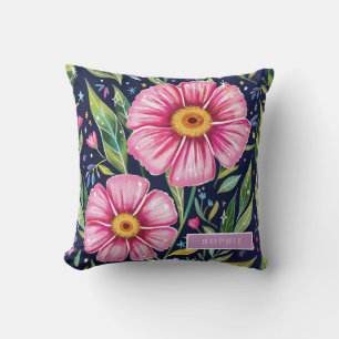 Schöne Wasserfarbe-Floral-Blühende-Individualisier Kissen