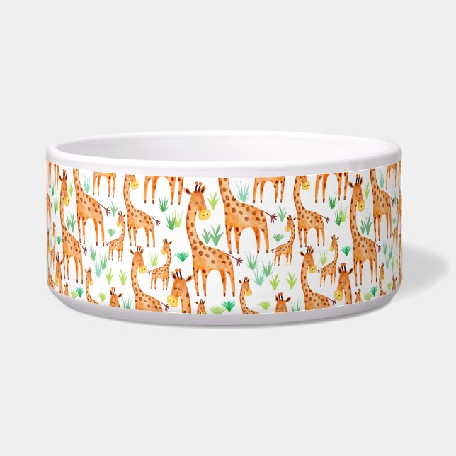 Schöne Wasserfarbe Giraffe Tier Napf (Vorderseite)