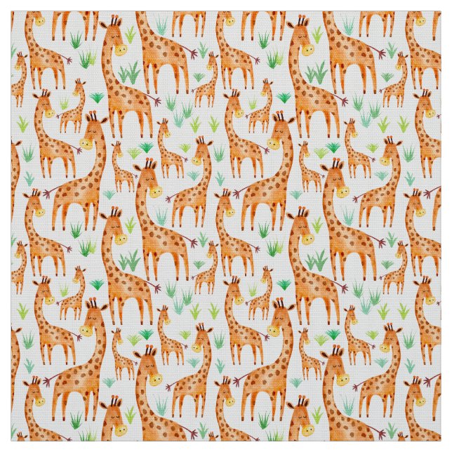 Schöne Wasserfarbe Giraffe Tierkids Stoff (Muster)
