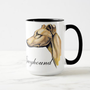 SCHÖNE WASSERFARBE GREYHOUND HUND TASSE