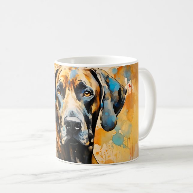 Schöne Wasserfarbe Große Dane Dog Wrap Kaffeetasse (VorderseiteRechts)