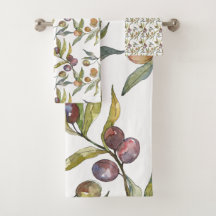Schöne Wasserfarbe Italienisches Olive Muster weiß