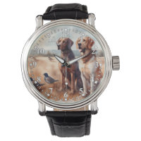 Schöne Wasserfarbe Jagdhunde beobachten