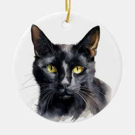 SCHÖNE WASSERFARBE KURZ HAIRED CAT KERAMIK ORNAMENT