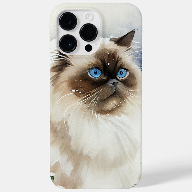 SCHÖNE WASSERFARBE LANGE HAARE HIMALAYAN CAT Case-Mate iPhone HÜLLE (Rückseite)