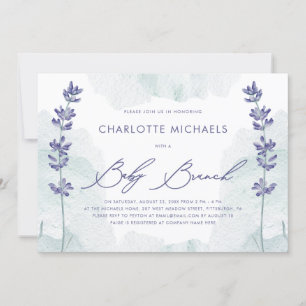 Schöne Wasserfarbe mit Hübschem Script Baby Brunch Einladung