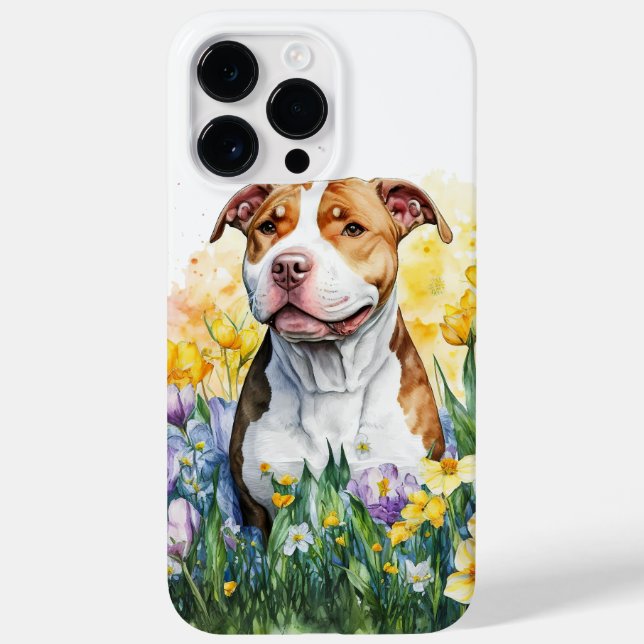 SCHÖNE WASSERFARBE MIT WEISSEM PITBULL TERRIER Case-Mate iPhone HÜLLE (Rückseite)