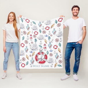 Schöne Wasserfarbe Name des Schiffes Fleecedecke