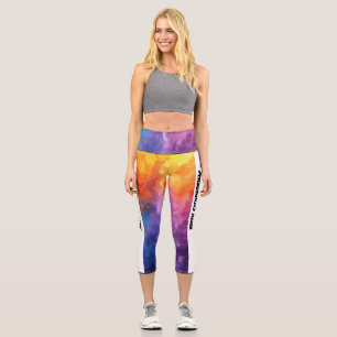 Schöne Wasserfarbe PERSONALISIEREN Capri Leggings