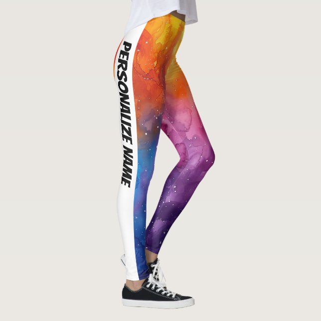 Schöne Wasserfarbe PERSONALISIEREN Leggings (Rechts)