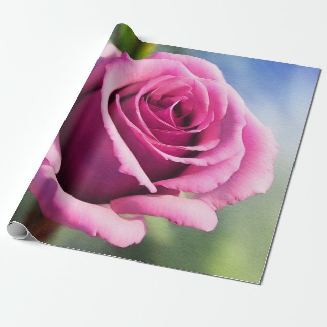 Schöne Wasserfarbe Rosa Rose Moderne Sammlung Geschenkpapier (Ungerollt)
