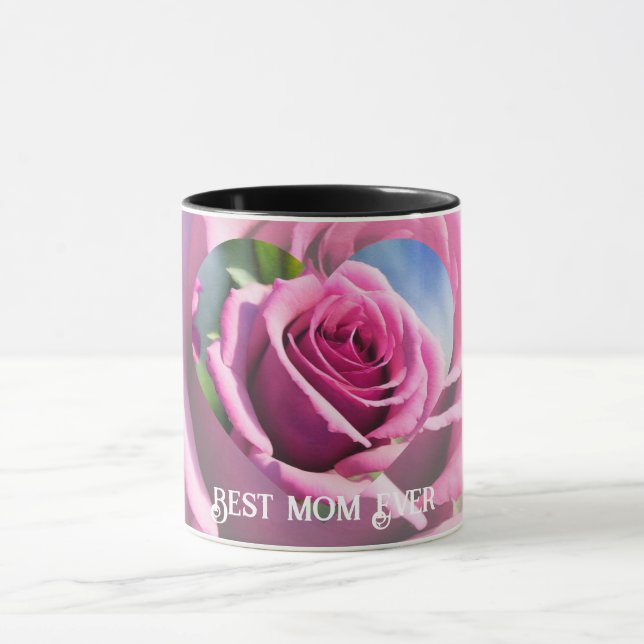 Schöne Wasserfarbe Rosa Rose Moderne Sammlung Tasse (Zentrum)