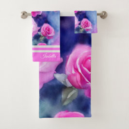 Schöne Wasserfarbe Rosa Trendy Collection Badhandtuch Set