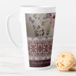 Schöne Wasserfarbe Rosy Rosa Floral Milchtasse