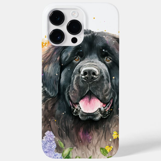 SCHÖNE WASSERFARBE SCHWARZ NEWFOUNDLAND HUND Case-Mate iPhone HÜLLE (Rückseite)