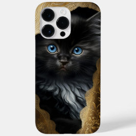 SCHÖNE WASSERFARBE SCHWARZE KATZE MIT GOLDSCHEIBE Case-Mate iPhone 14 PRO MAX HÜLLE
