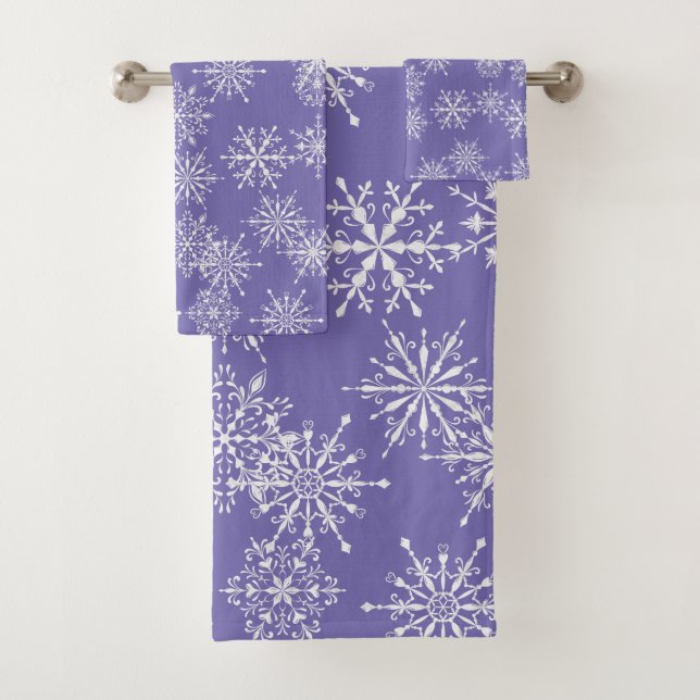 Schöne Wasserfarbe Snowflake Urlaub Badhandtuch Set (Insitu)