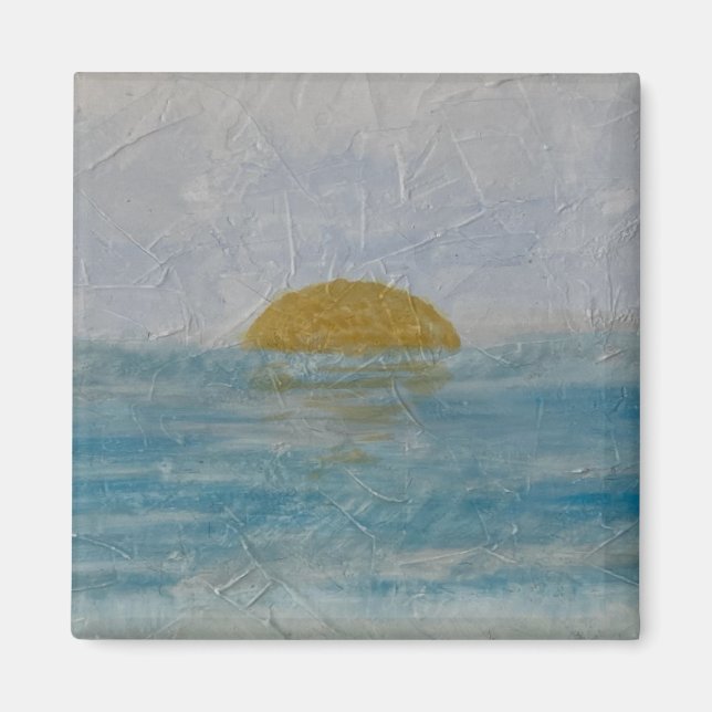 Schöne Wasserfarbe Sonne und Wasser Platz Magnet (Vorne)