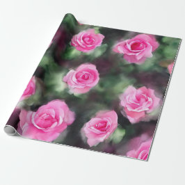 Schöne Wasserfarbe Trendy Pink Roses Collection Geschenkpapier