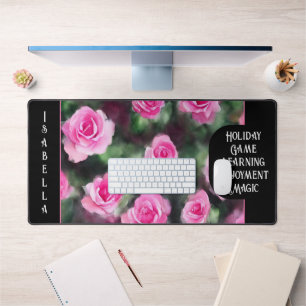 Schöne Wasserfarbe Trendy Pink Roses Collection Schreibtischunterlage