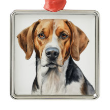 SCHÖNE WASSERFARBE TRI FARBE FOXHOUND HUND