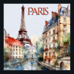 Schöne Wasserfarbe von Paris Reisen Poster<br><div class="desc">Dieses Poster repräsentiert wirklich eine der vielen magischen Visionen, die wir von Paris haben - den Eiffelturm und die Geschichte von Paris. Genießen Sie das schöne Poster für sich selbst oder als Geschenk. Wenn Sie Fragen haben, schicken Sie uns einfach einen Chat oder eine E-Mail an charmdesignstudio@rcn.com und wir helfen...</div>
