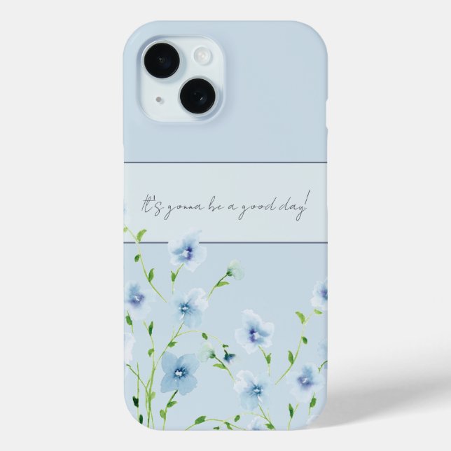 Schöne Wasserfarben Blaue Blumige  Case-Mate iPhone Hülle (Rückseite)
