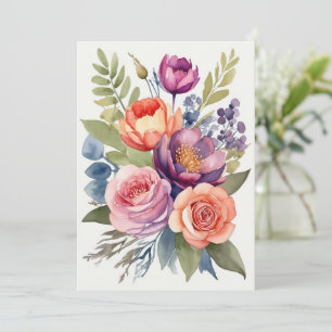 Schöne Wasserfarben-Blumen-Florale Zusammenstellun Feiertagskarte