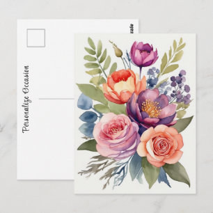 Schöne Wasserfarben-Blumen-Florale Zusammenstellun Postkarte