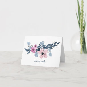 Schöne Wasserfarben-Blumen in Blau und Rosa person