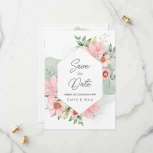 Schöne Wasserfarben-Blumen-Save-the-Date-Karte Save The Date