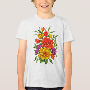 Schöne Wasserfarben-Blumenstrauß-34123 Tri-Blend Shirt