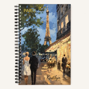 Schöne Wasserfarben des Paris-Reisennamens Notizbuch