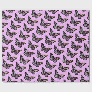 Schöne Wasserfarben-Schmetterlinge Muster Lila Geschenkpapier