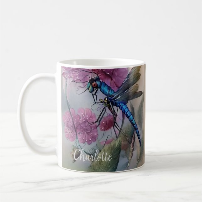Schöne Wasserfarbendrachenfliege, Tasse des Kaffee (Links)