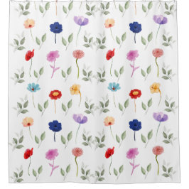 Schöne Wasserfarbenflora Duschvorhang