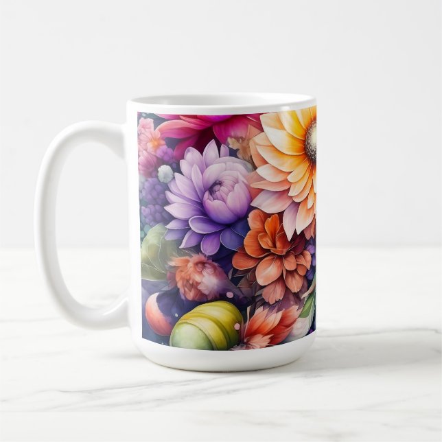Schöne Wasserfarbenflora Kaffeetasse (Links)